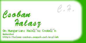 csoban halasz business card